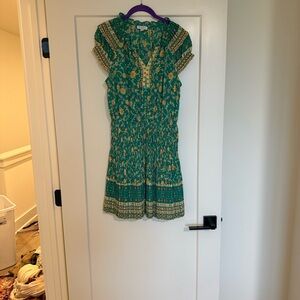 Current Air Green Floral Short Sleeve Dress